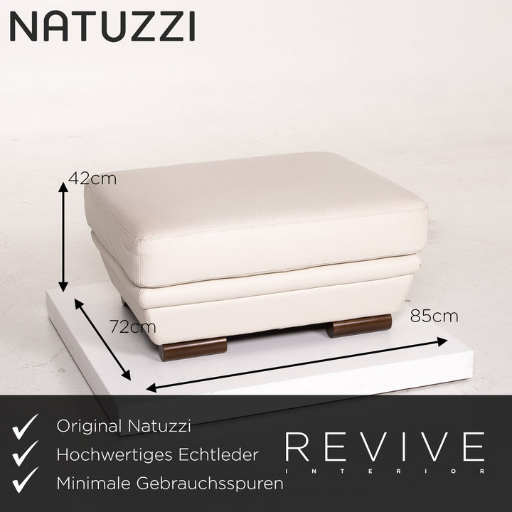 Natuzzi Leder Hocker Creme Ottoman #14242