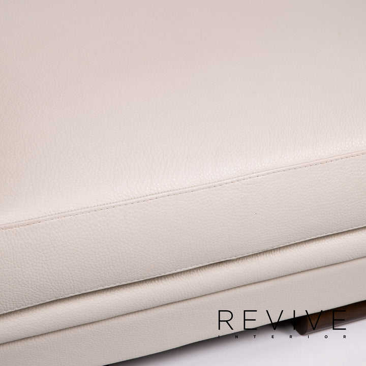 Natuzzi Leder Hocker Creme Ottoman #14242