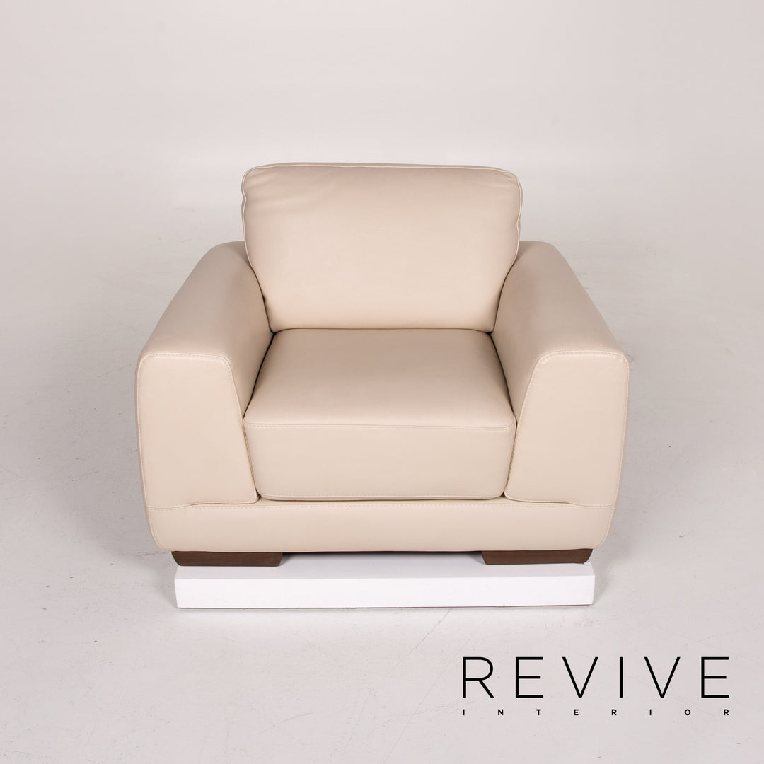 Natuzzi Leather Armchair Cream #13821
