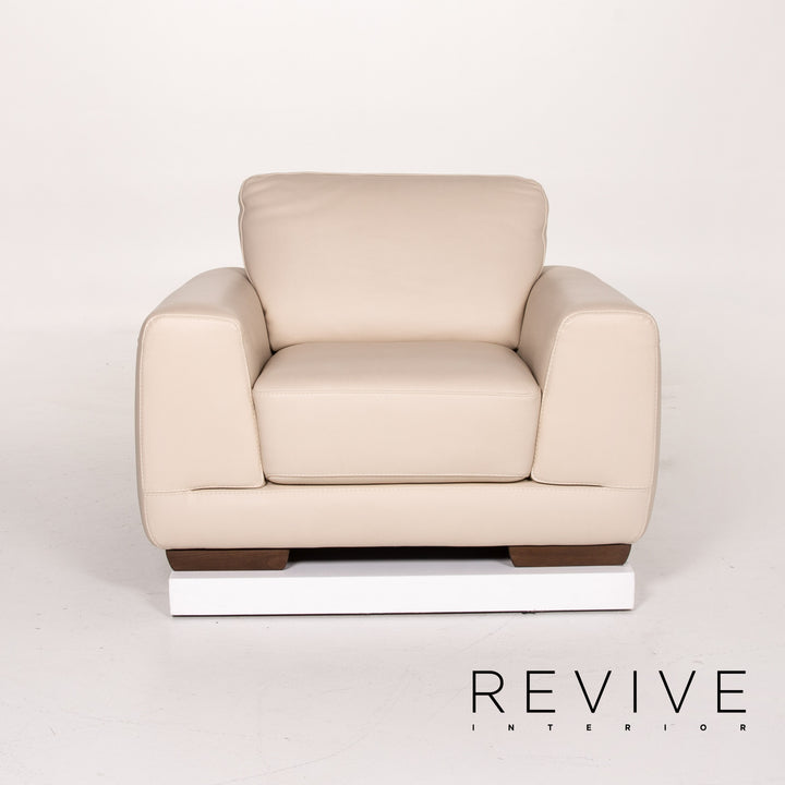 Natuzzi Leather Armchair Cream #13821