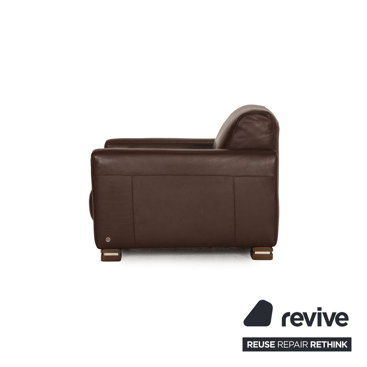 Natuzzi Leder Sessel Dunkelbraun