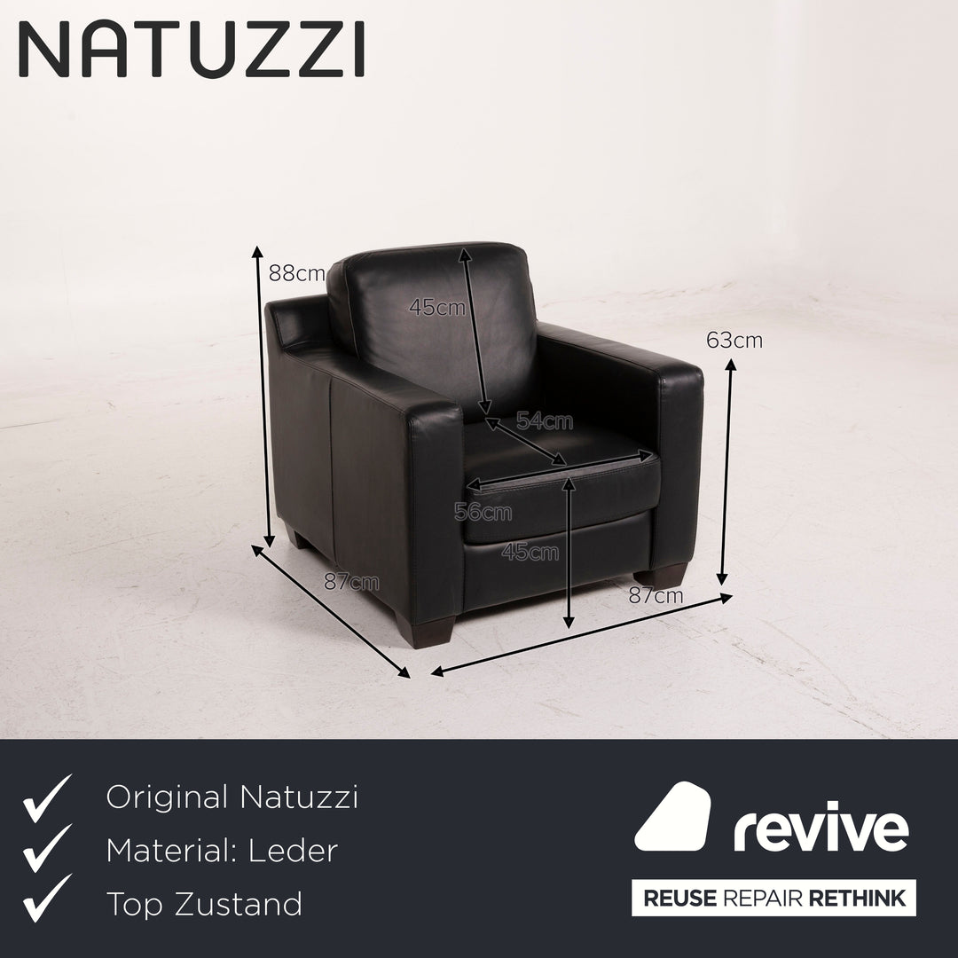 Natuzzi Leder Sessel Dunkelbraun