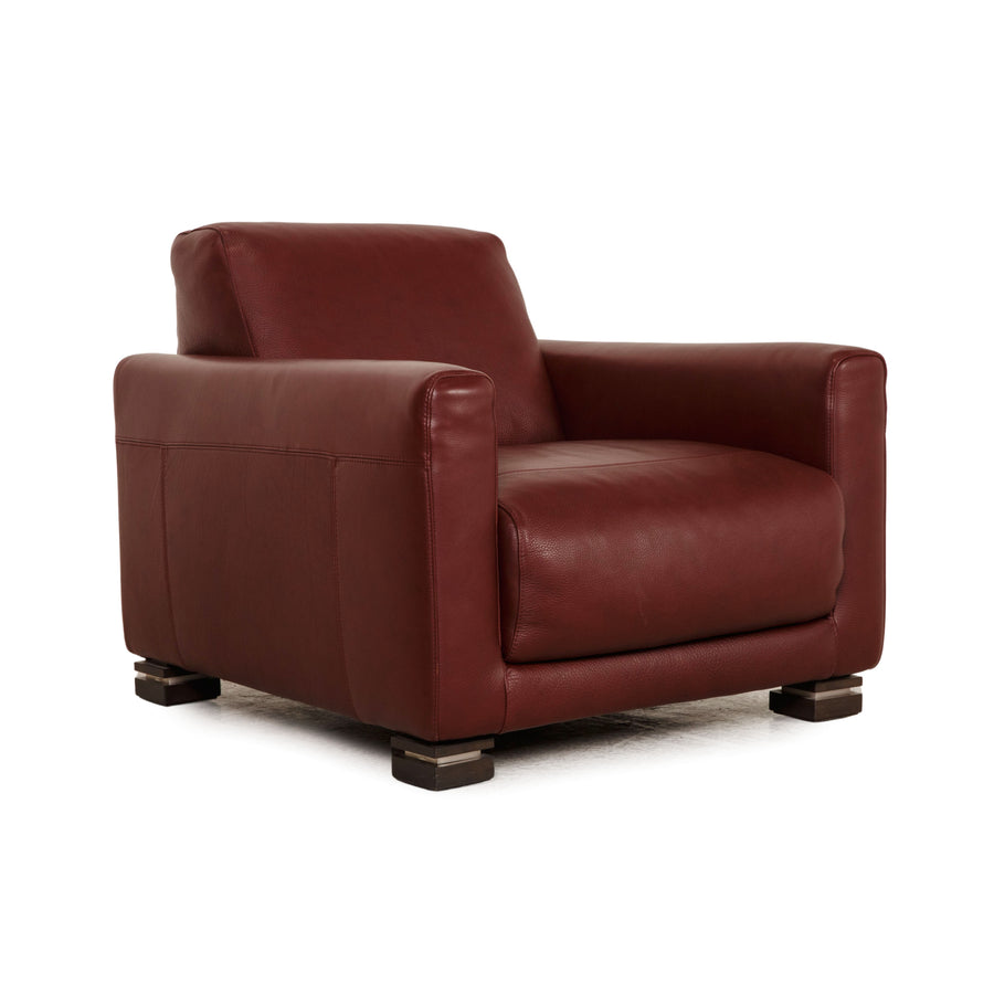 Fauteuil Natuzzi en cuir rouge