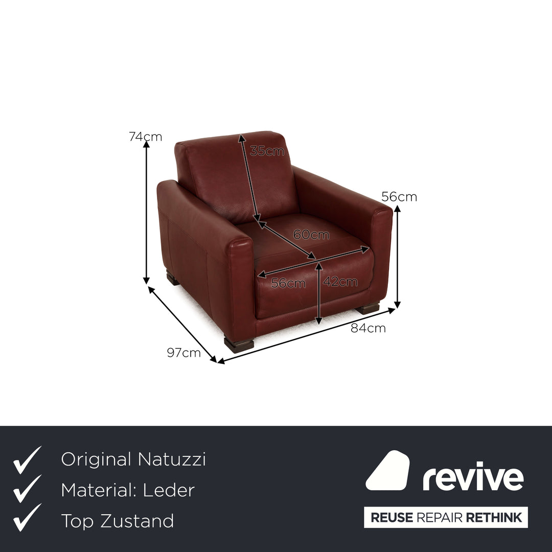 Fauteuil Natuzzi en cuir rouge