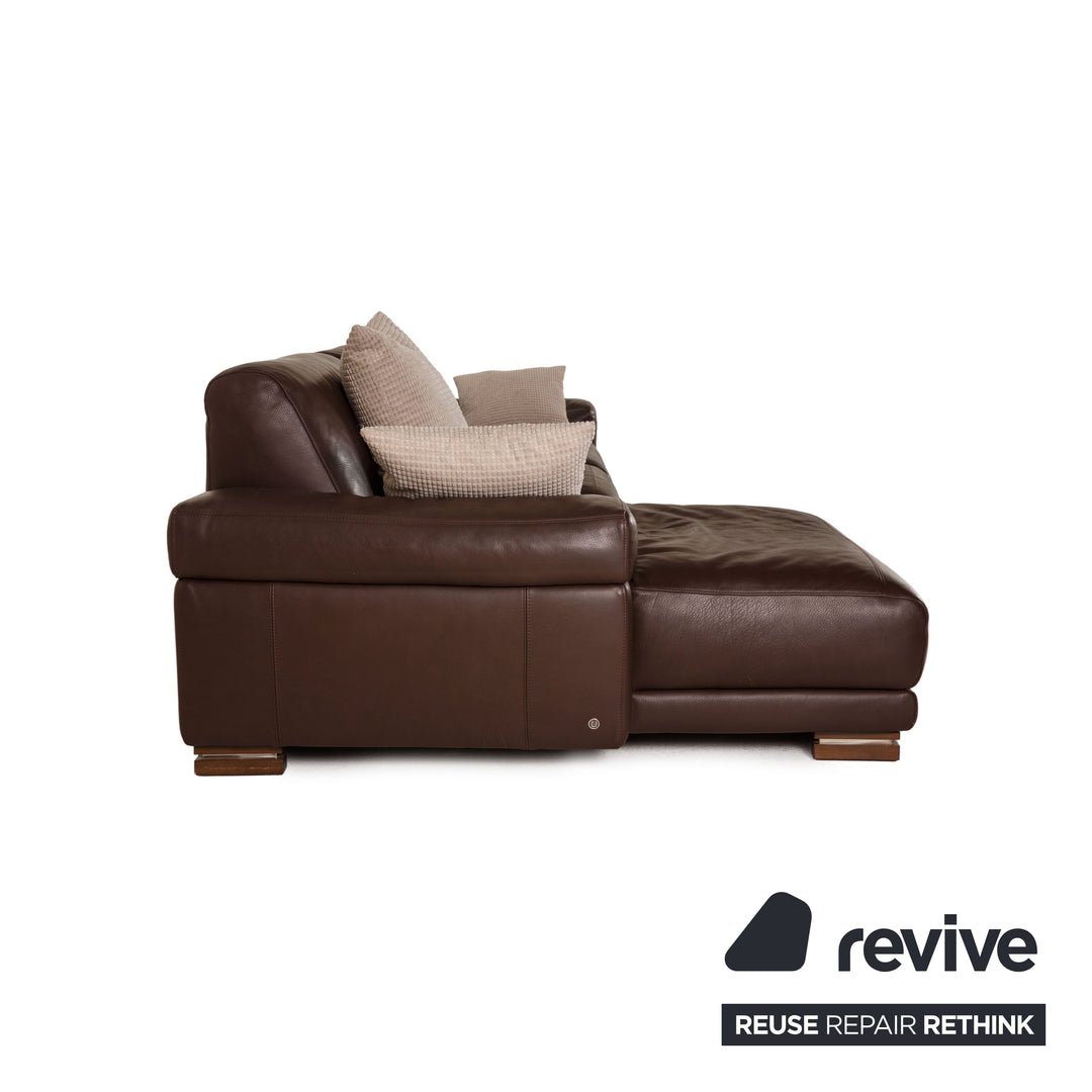 Natuzzi Leder Sofa Garnitur Dunkelbraun Ecksofa Sessel