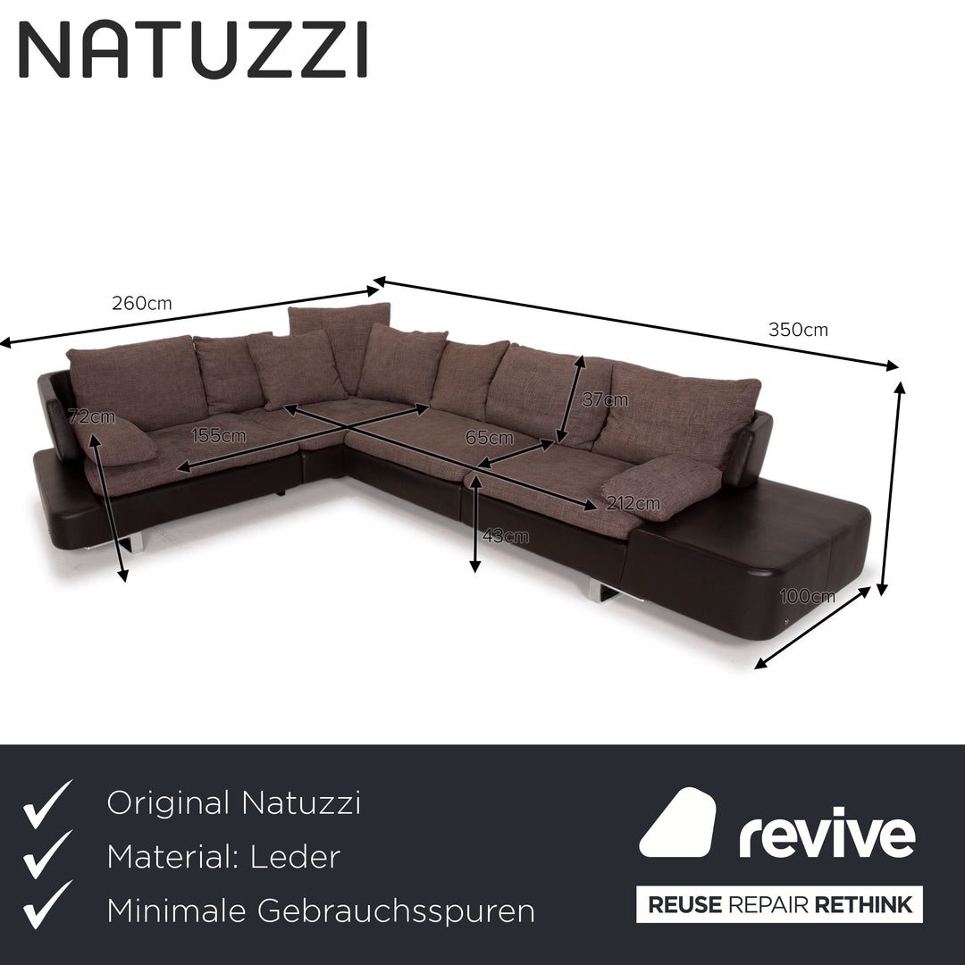 Natuzzi Opus Braun Ecksofa Leder
