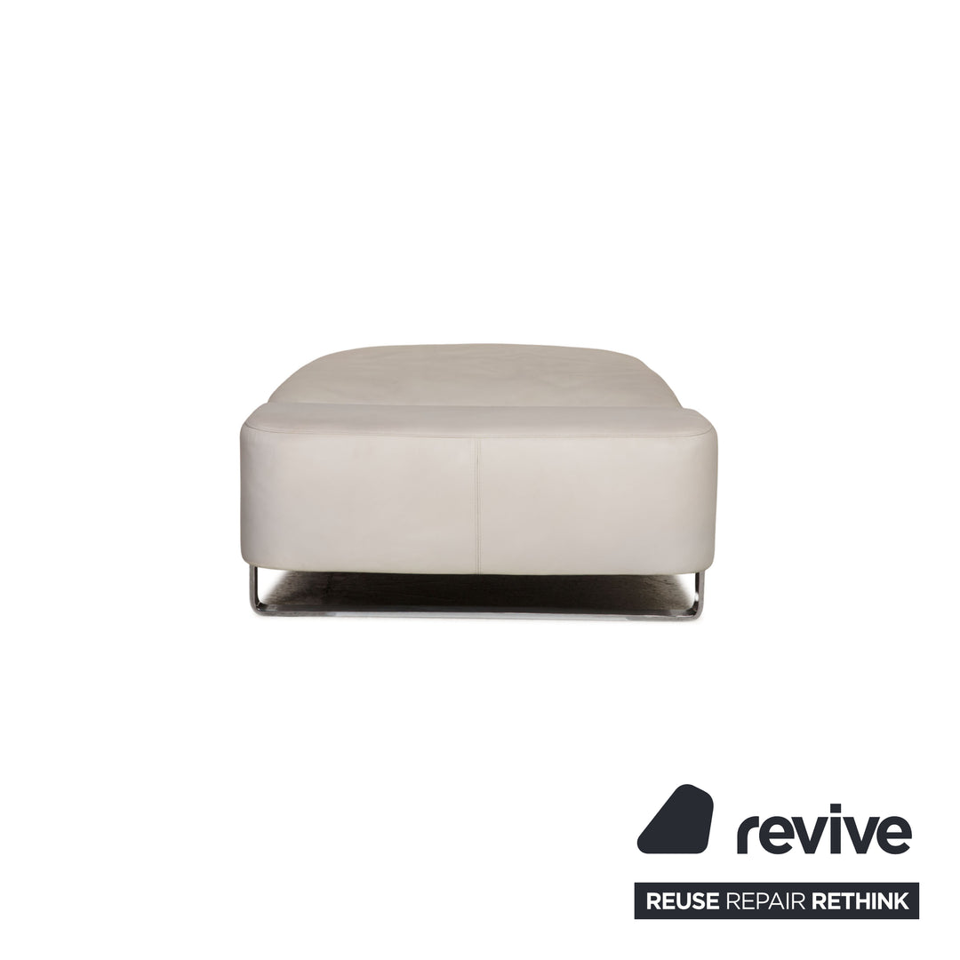 Natuzzi Opus Tabouret en Cuir Crème