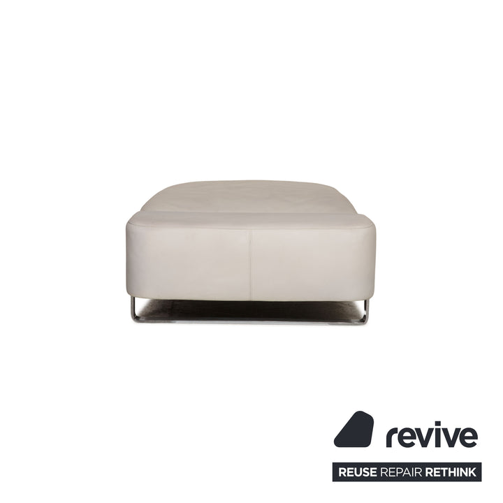 Natuzzi Opus Tabouret en Cuir Crème