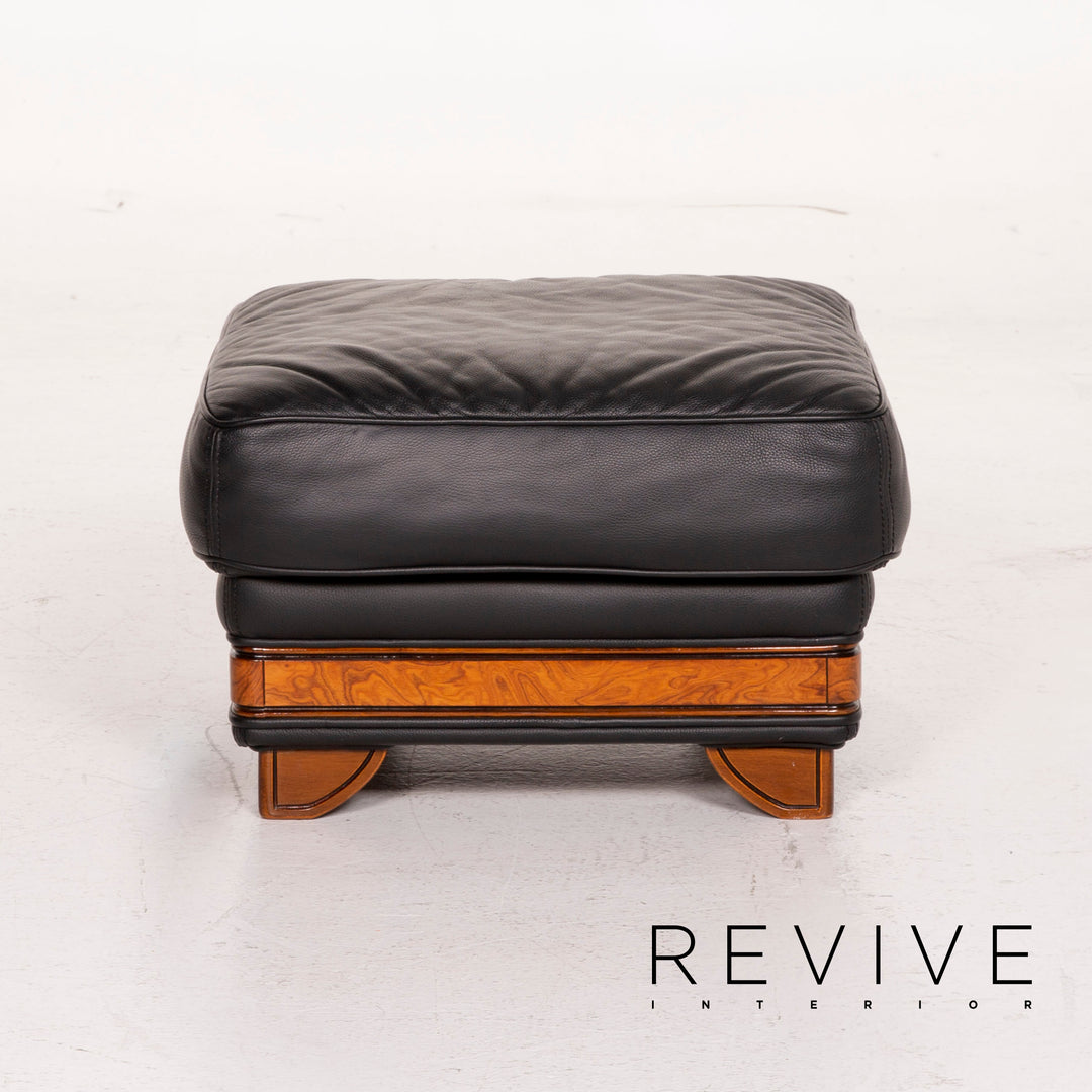 Nieri Leder Hocker Schwarz #14880