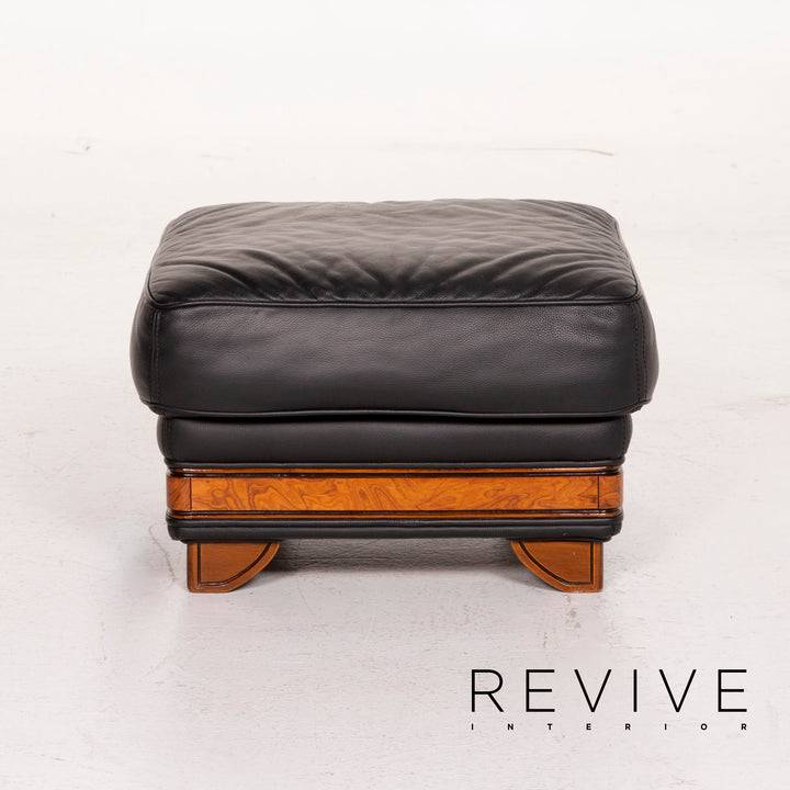 Nieri Leder Hocker Schwarz #14880