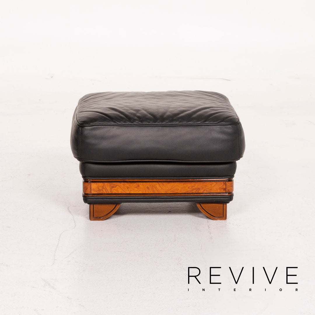 Nieri Leder Hocker Schwarz #14880