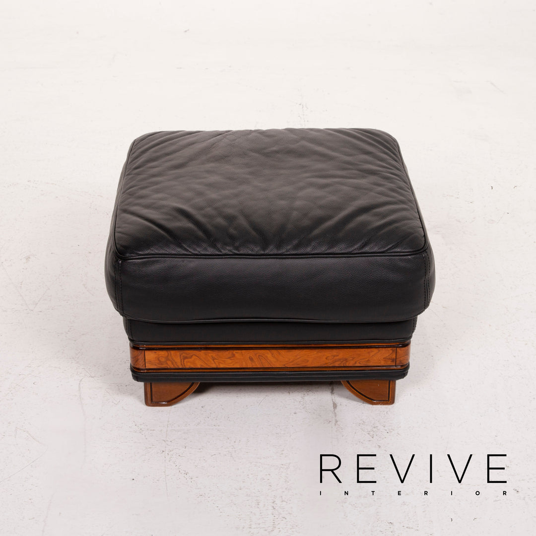 Nieri Leder Hocker Schwarz #14880