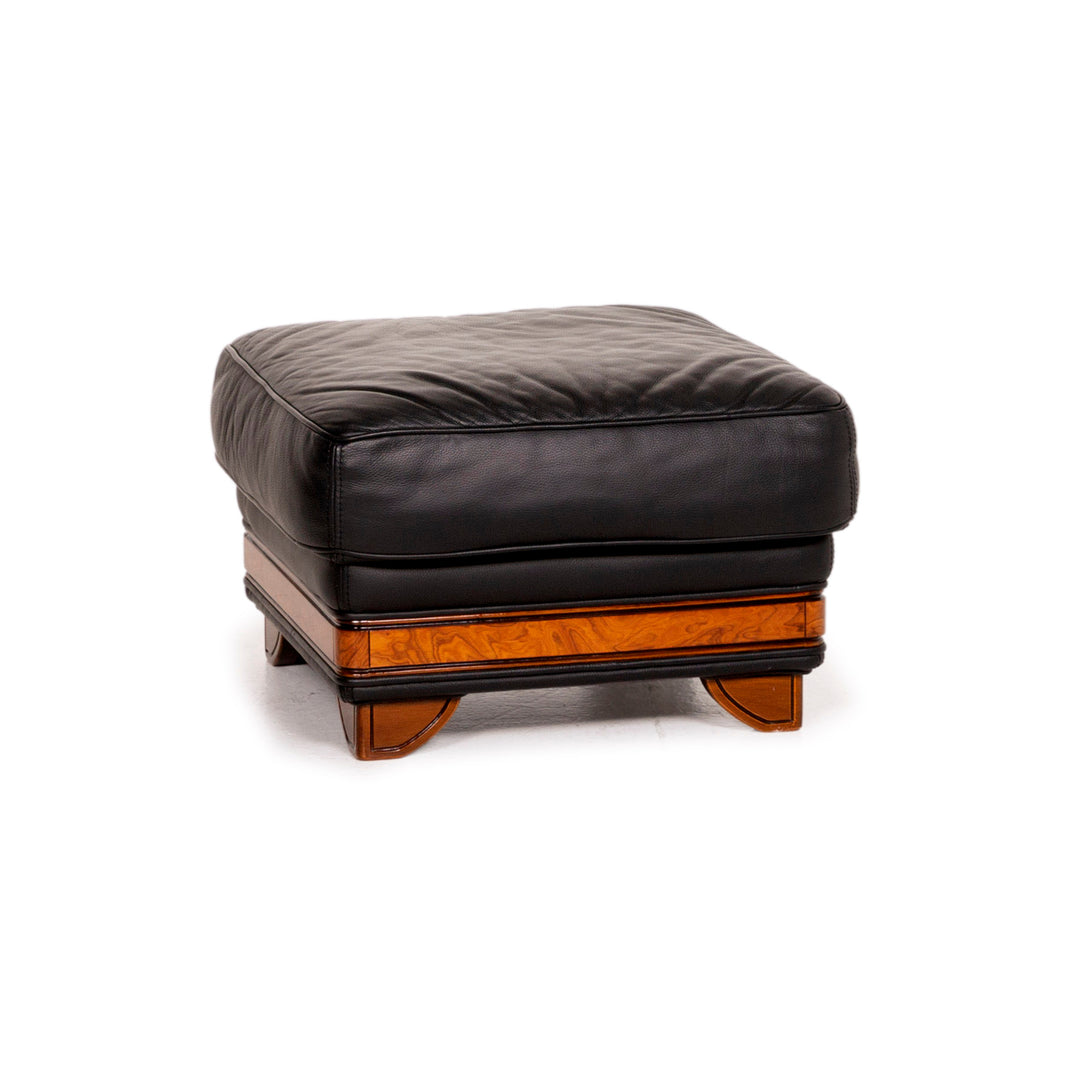 Nieri Leder Hocker Schwarz #14880