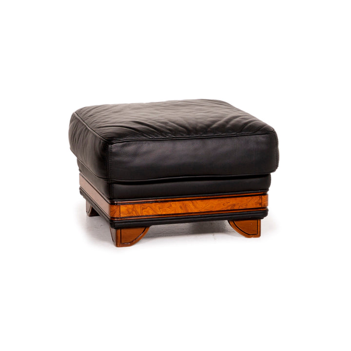 Nieri Leder Hocker Schwarz #14880