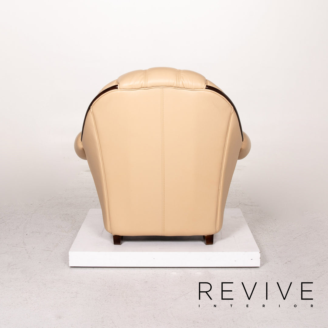 Fauteuil en cuir Nieri beige #13568