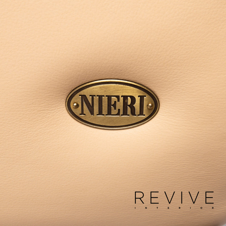 Fauteuil en cuir Nieri beige #13568