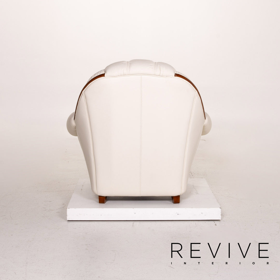Fauteuil en cuir Nieri crème #14831
