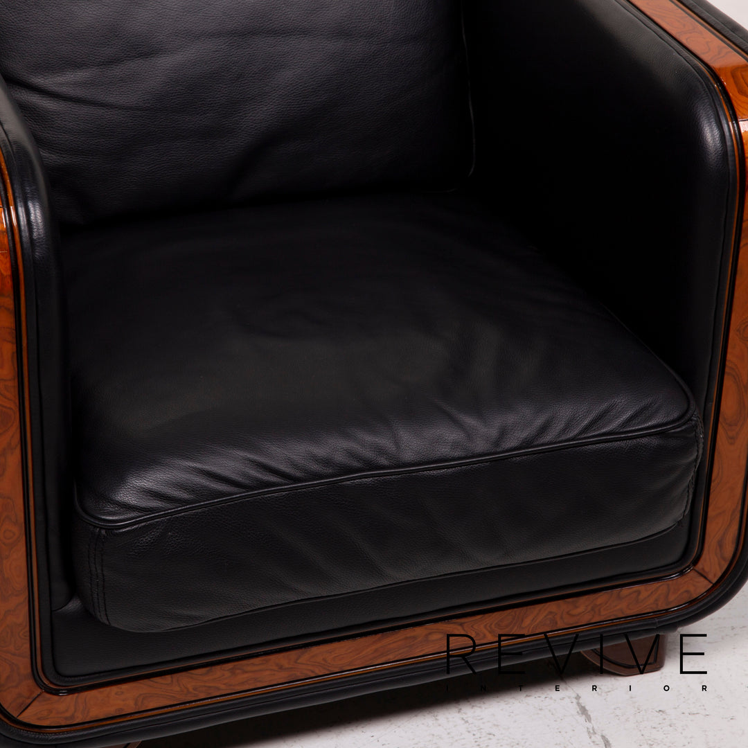 Nieri Leder Sessel Schwarz #14879