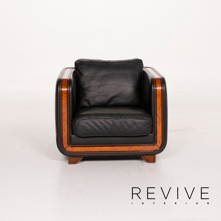 Nieri Leder Sessel Schwarz #14879