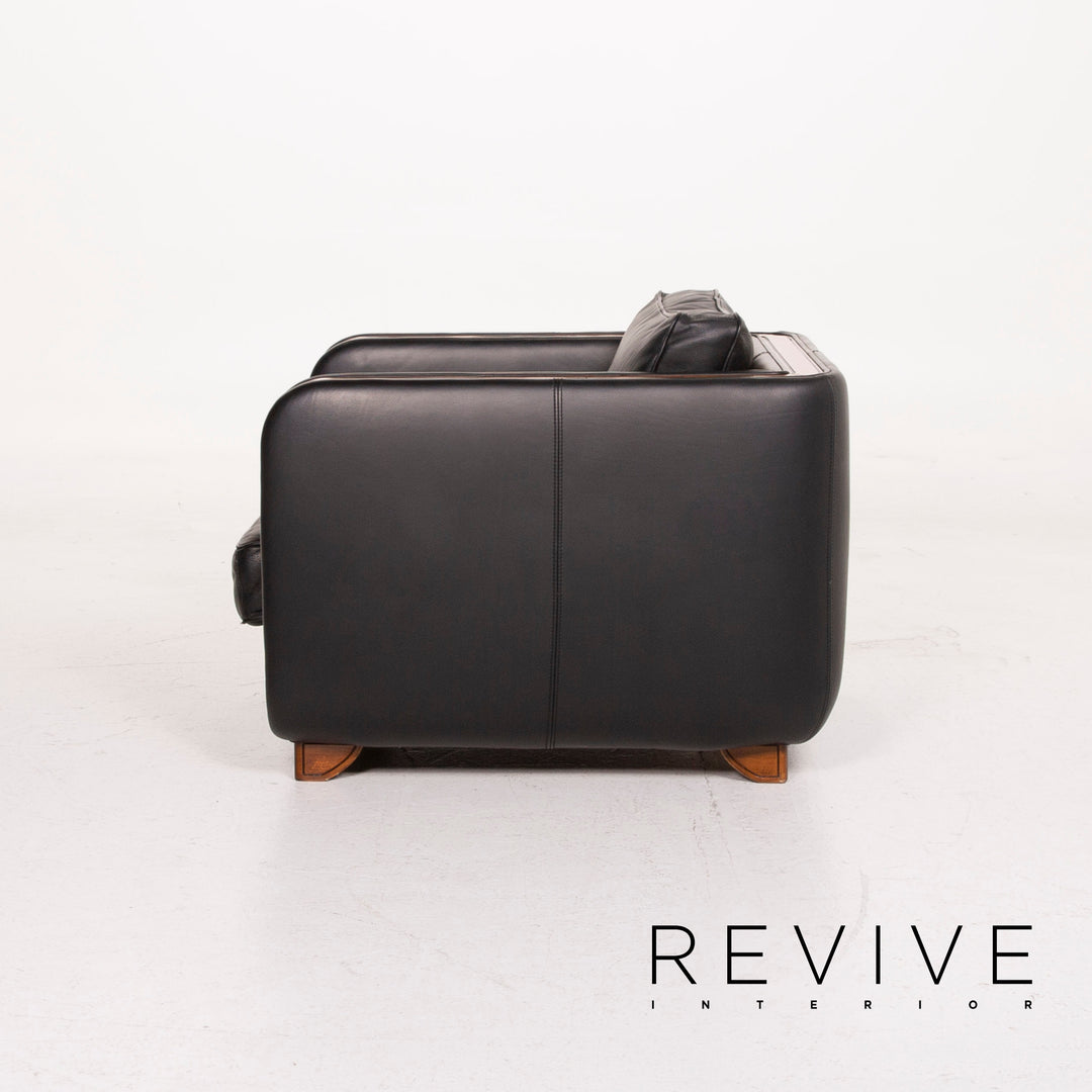 Nieri Leder Sessel Schwarz #14879