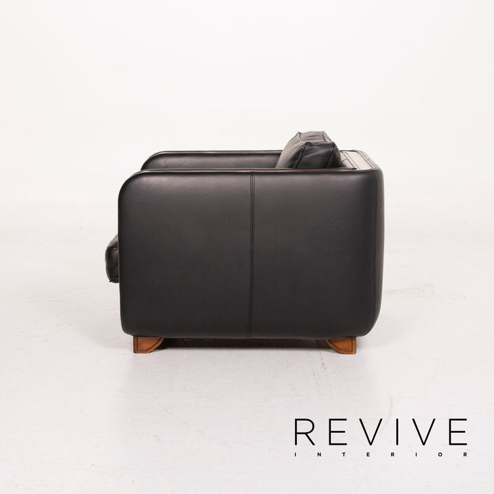 Nieri Leder Sessel Schwarz #14879