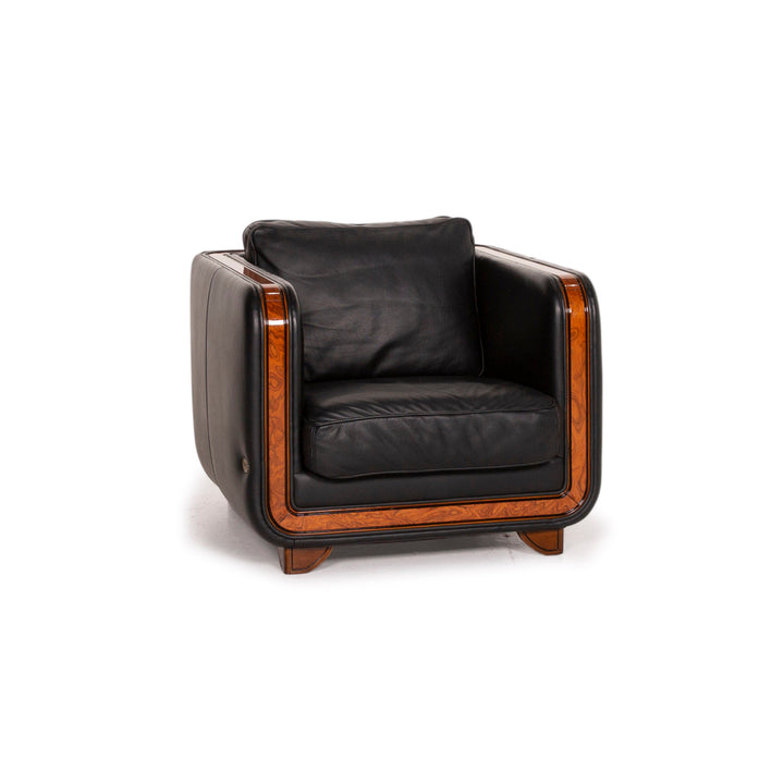 Nieri Leder Sessel Schwarz #14879