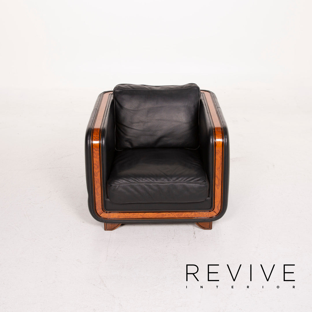 Nieri Leder Sessel Schwarz #14879
