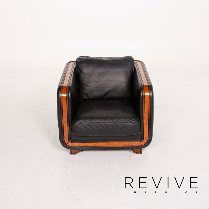 Nieri Leder Sessel Schwarz #14879