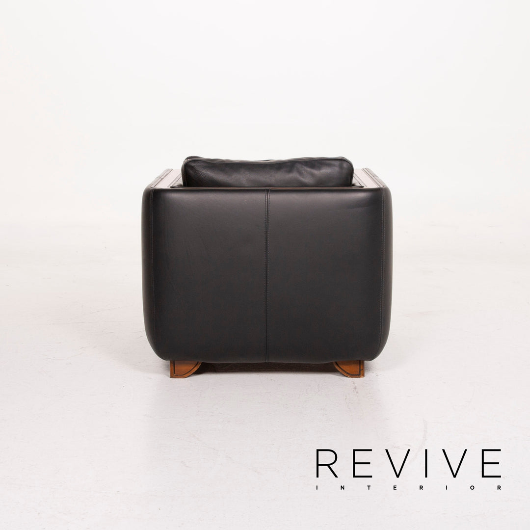 Nieri Leder Sessel Schwarz #14879