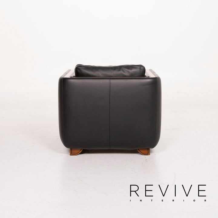 Nieri Leder Sessel Schwarz #14879