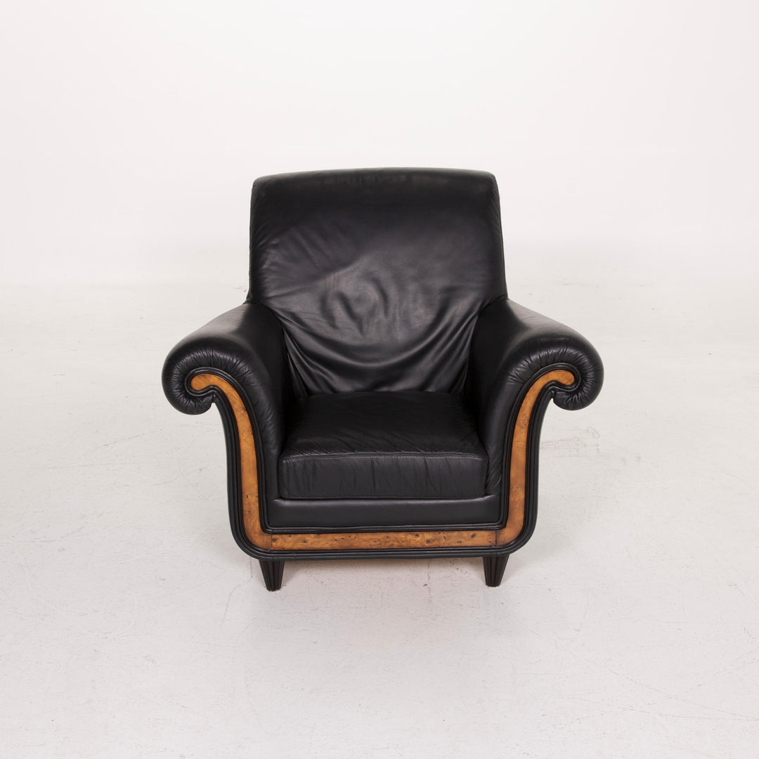 Nieri Leather Armchair Black #14913