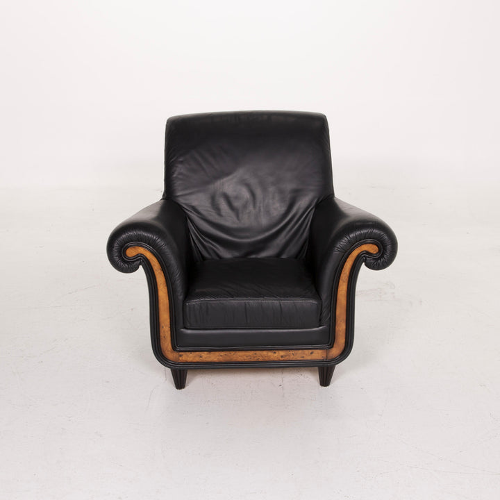 Nieri Leather Armchair Black #14913
