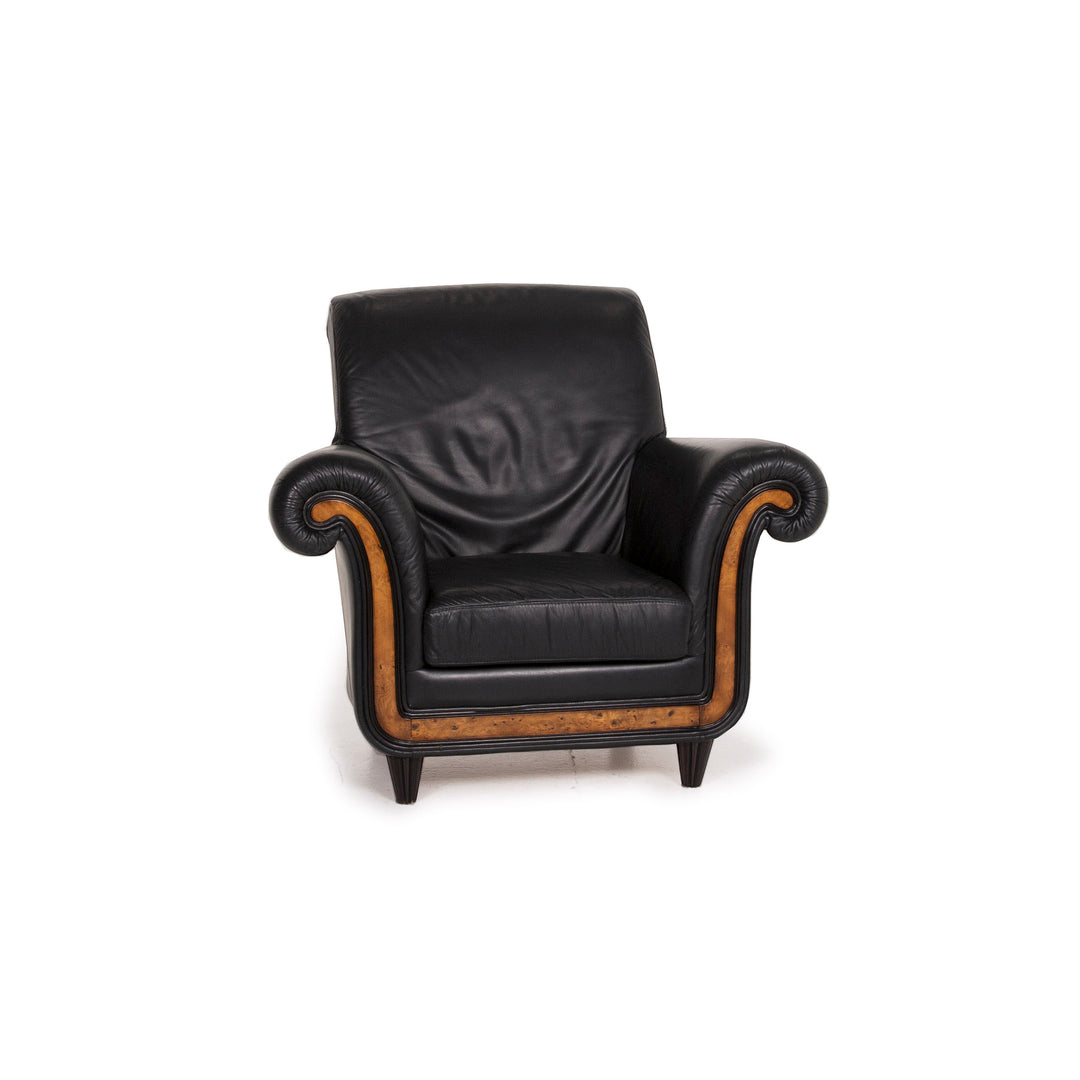 Nieri Leather Armchair Black #14913