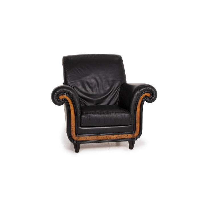 Nieri Leather Armchair Black #14913
