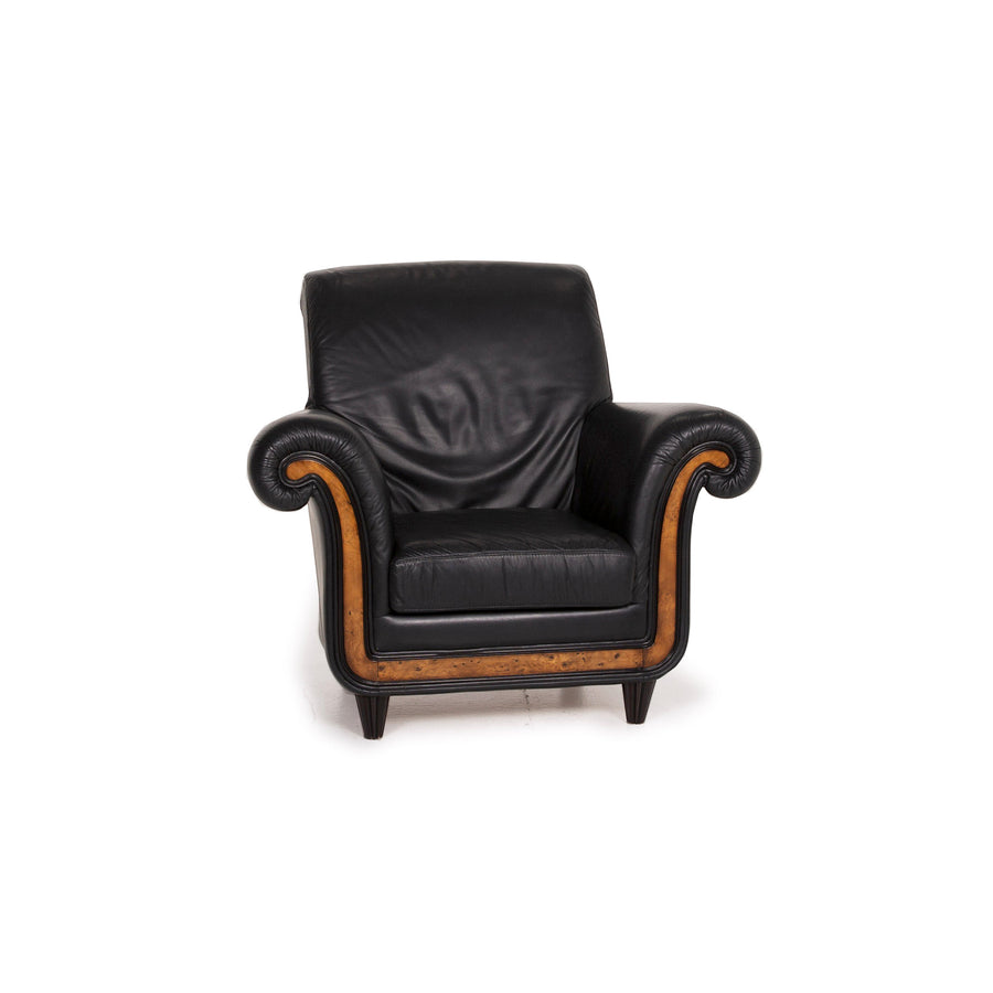 Nieri Leather Armchair Black #14913