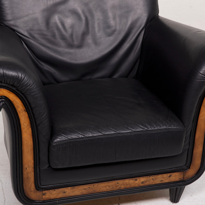 Nieri Leather Armchair Black #14913