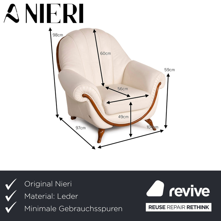 Nieri Leder Sessel Weiß