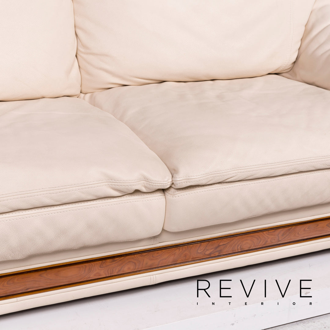 Nieri Leder Sofa Creme Zweisitzer #12264