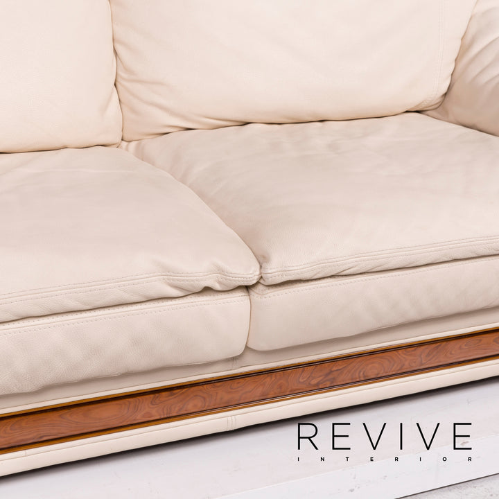 Nieri Leder Sofa Creme Zweisitzer #12264