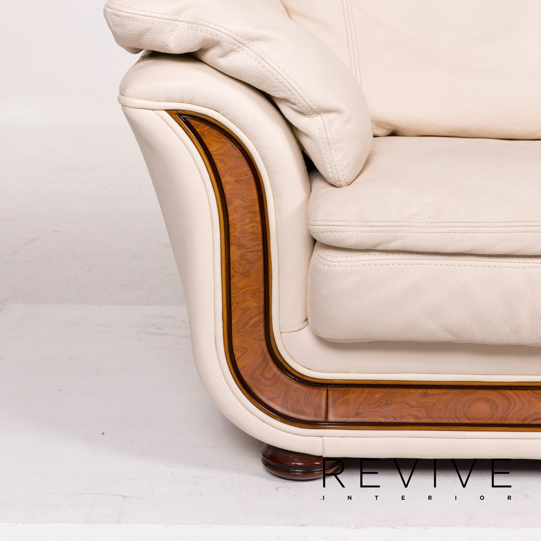 Nieri Leder Sofa Creme Zweisitzer #12264