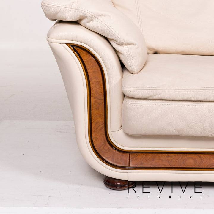 Nieri Leder Sofa Creme Zweisitzer #12264