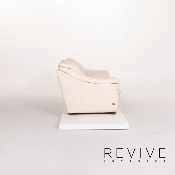 Nieri Leder Sofa Creme Zweisitzer #12264