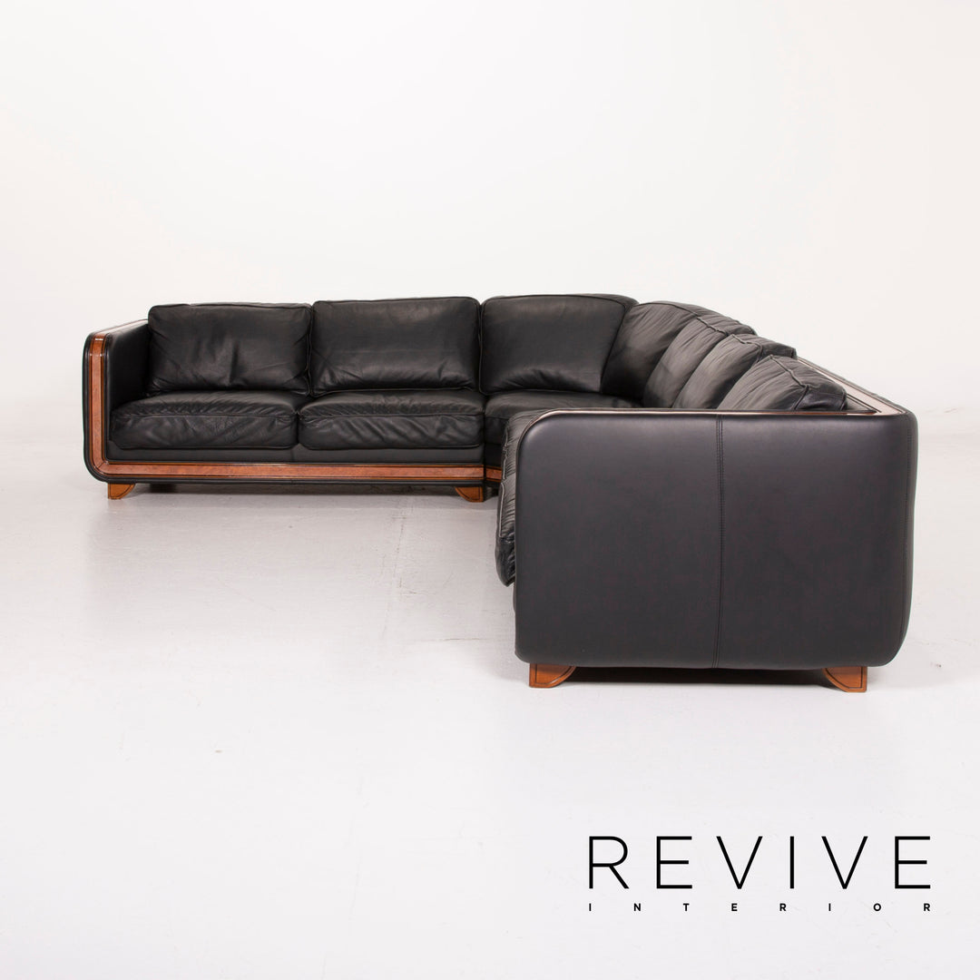 Nieri Leder Sofa Schwarz Ecksofa #14881