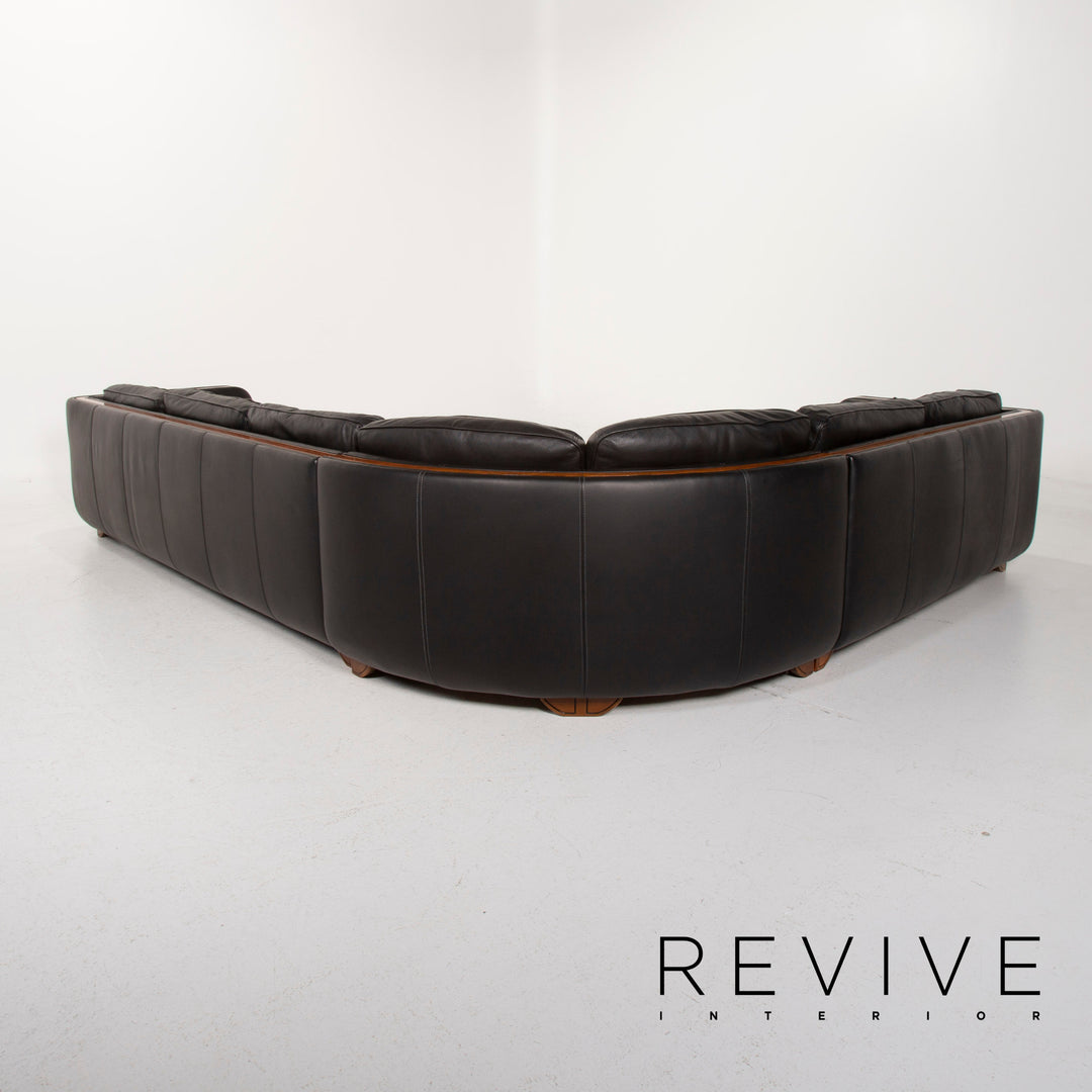 Nieri Leder Sofa Schwarz Ecksofa #14881