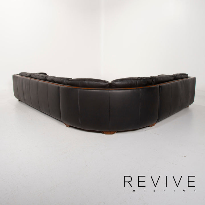 Nieri Leder Sofa Schwarz Ecksofa #14881
