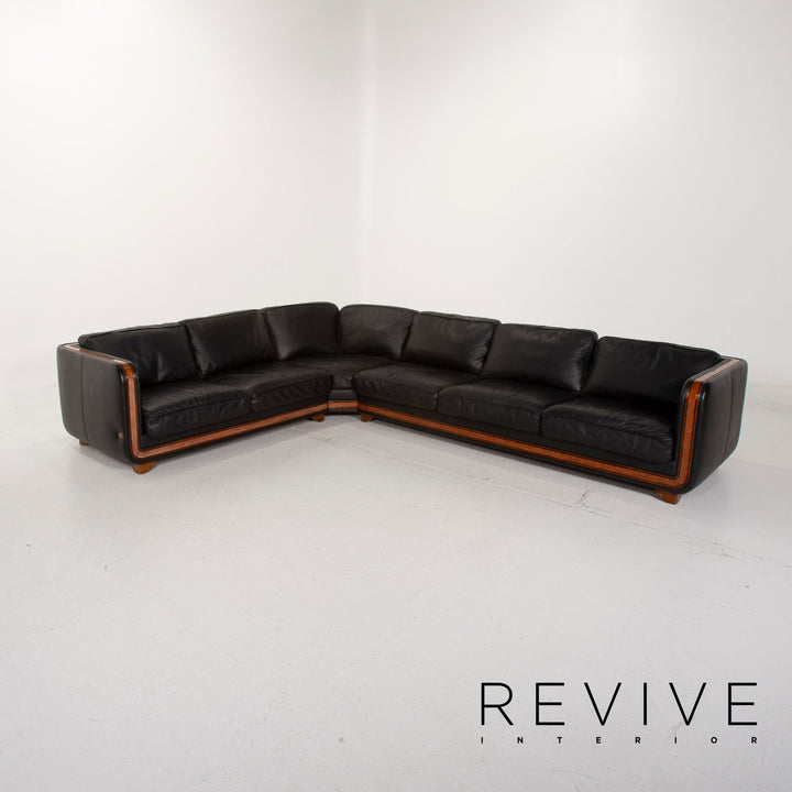 Nieri Leder Sofa Schwarz Ecksofa #14881
