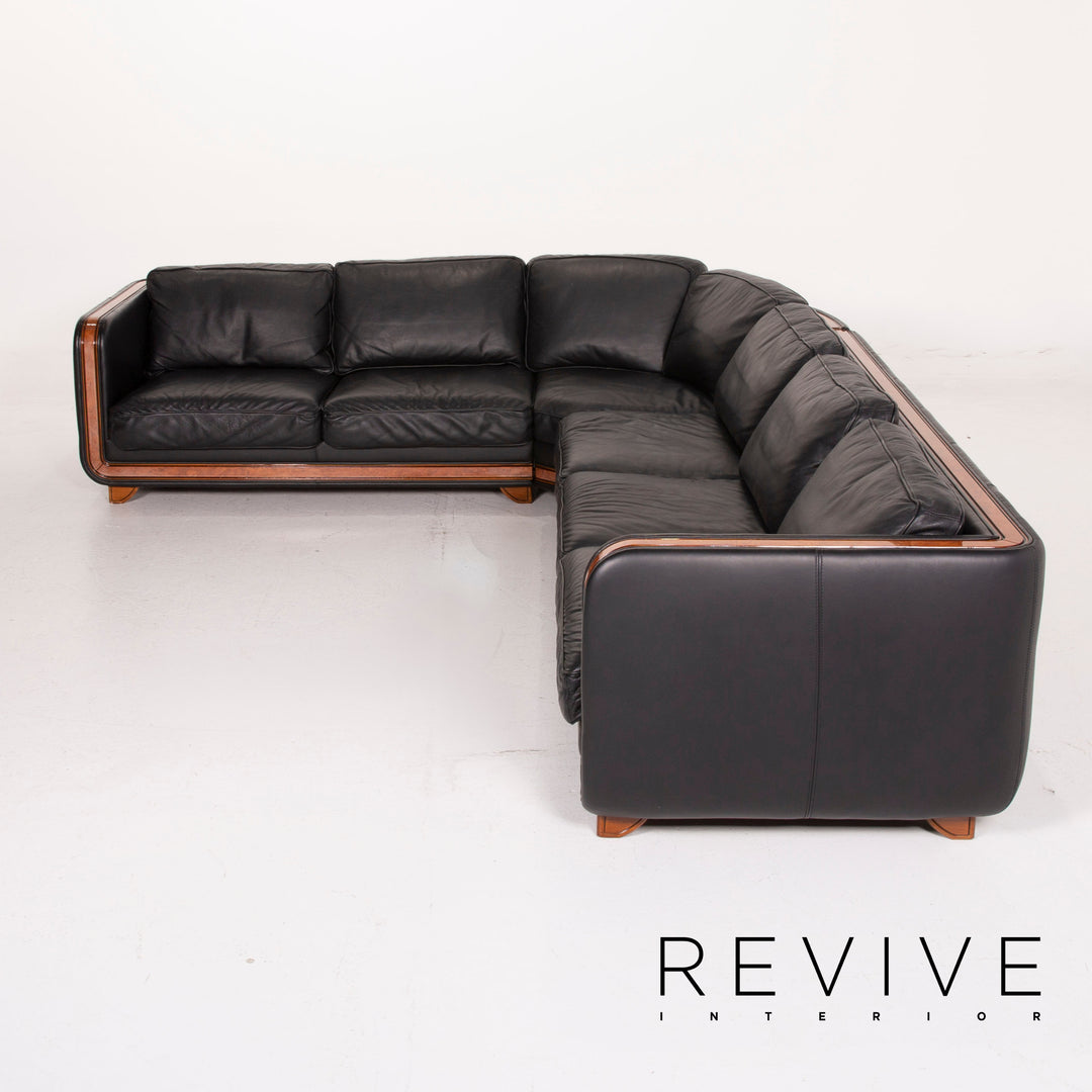 Nieri Leder Sofa Schwarz Ecksofa #14881