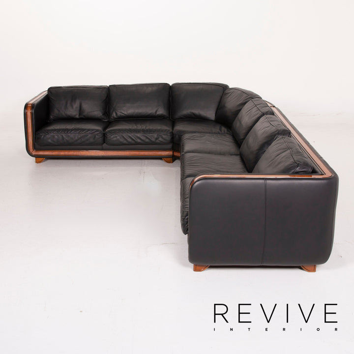 Nieri Leder Sofa Schwarz Ecksofa #14881