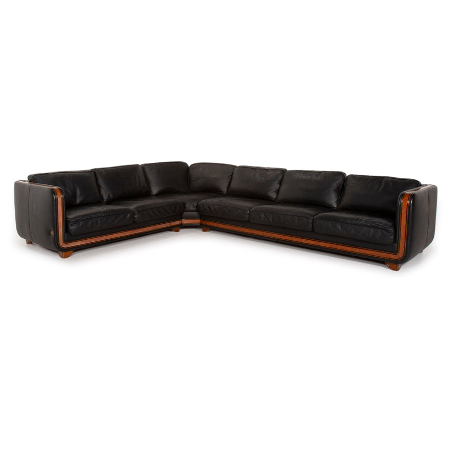 Nieri Leder Sofa Schwarz Ecksofa #14881