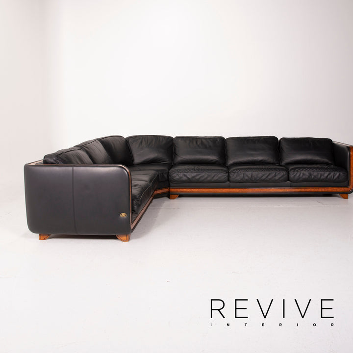 Nieri Leder Sofa Schwarz Ecksofa #14881